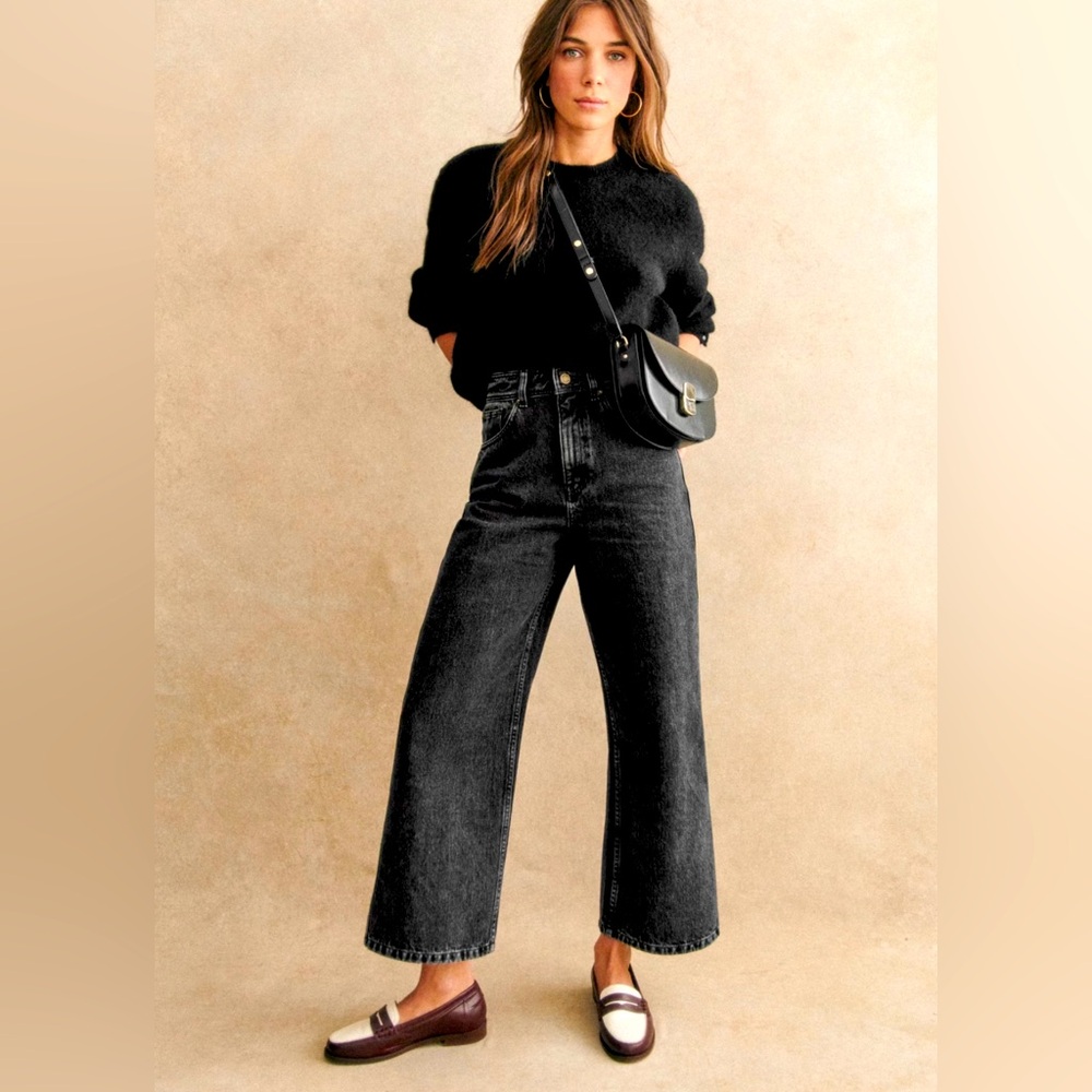 Sézane Le Crop in color Gray, size 4